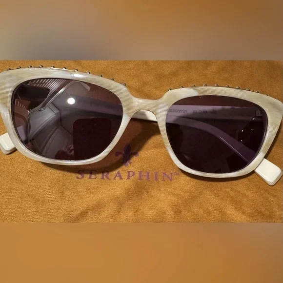 Vintage Seraphine White Cat-eyeSunglasses Never Worn. Original price $285